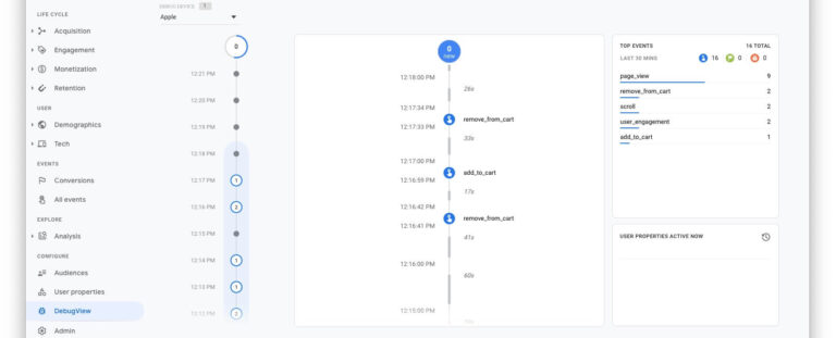 Google Analytics GA4 Debug View