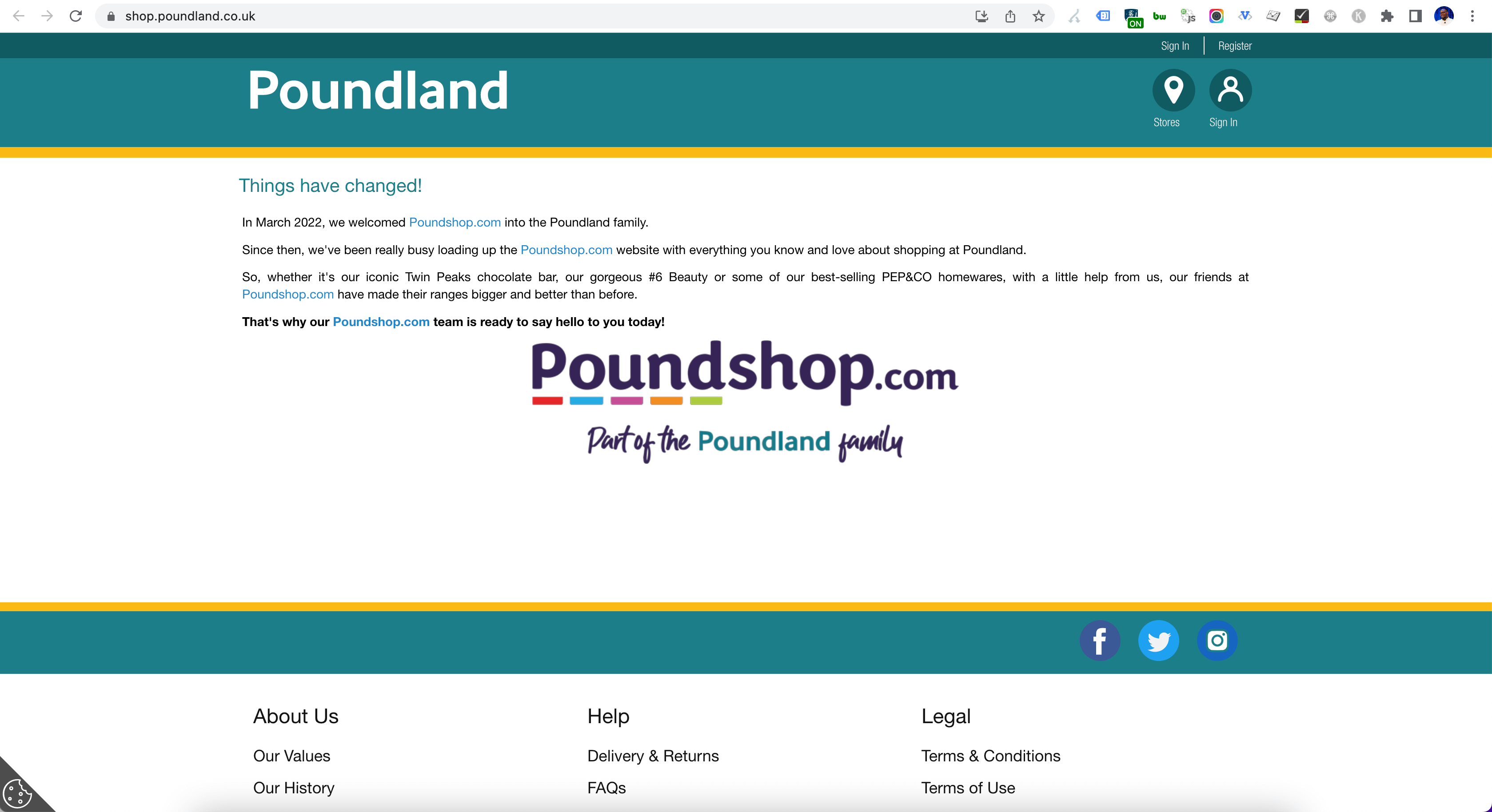 poundland holding page